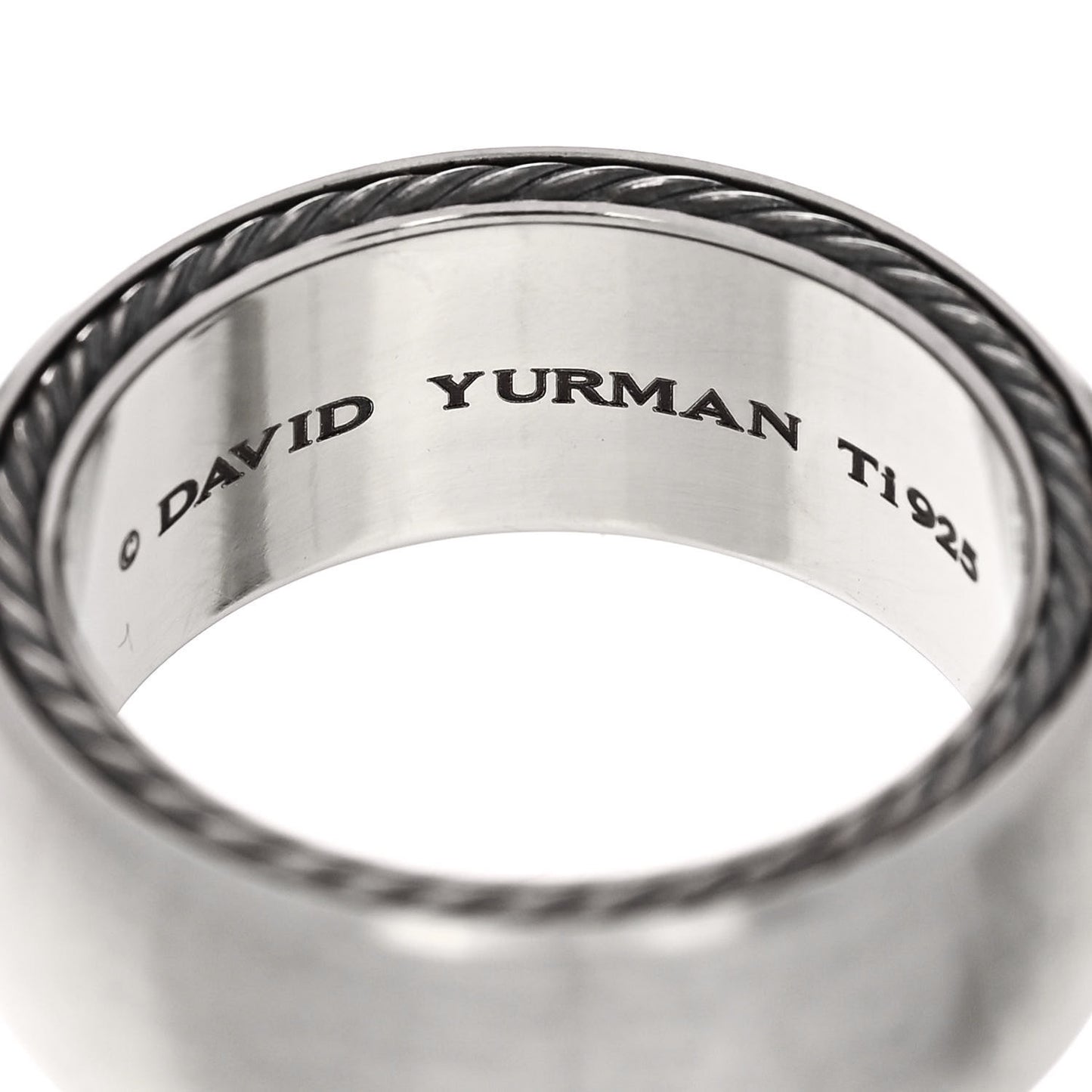 Titanium Sterling Silver 9mm Streamline Band Ring 59 8.75