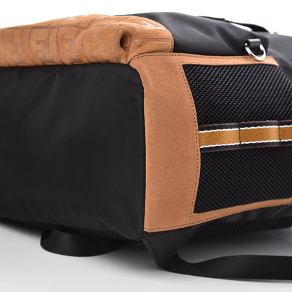 Fendi Nylon Contrast Buckle Backpack Black Copper 9 of 9