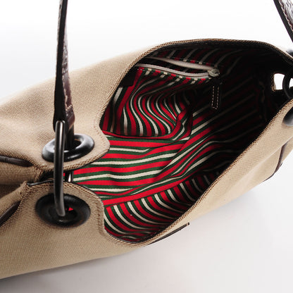 Gucci Guccissima Trim Canvas Colbert Hobo Dark Brown 5 of 7