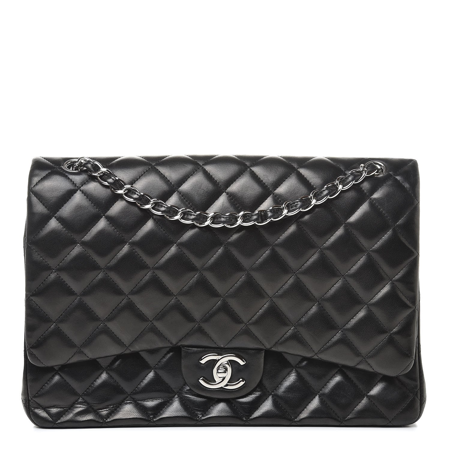 Chanel Lambskin Quilted Maxi Double Flap Black 1 of 15