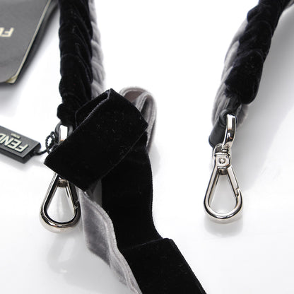 Fendi Velvet Lace Up Strap You Grey Black 4 of 5
