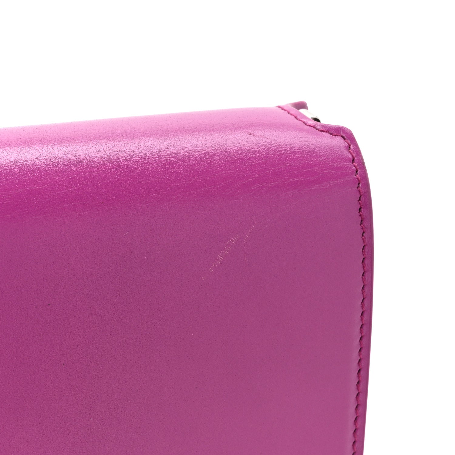 Saint Laurent Smooth Calfskin Monogram Cassandra Clasp Bag Electric Fuchsia 16 of 16