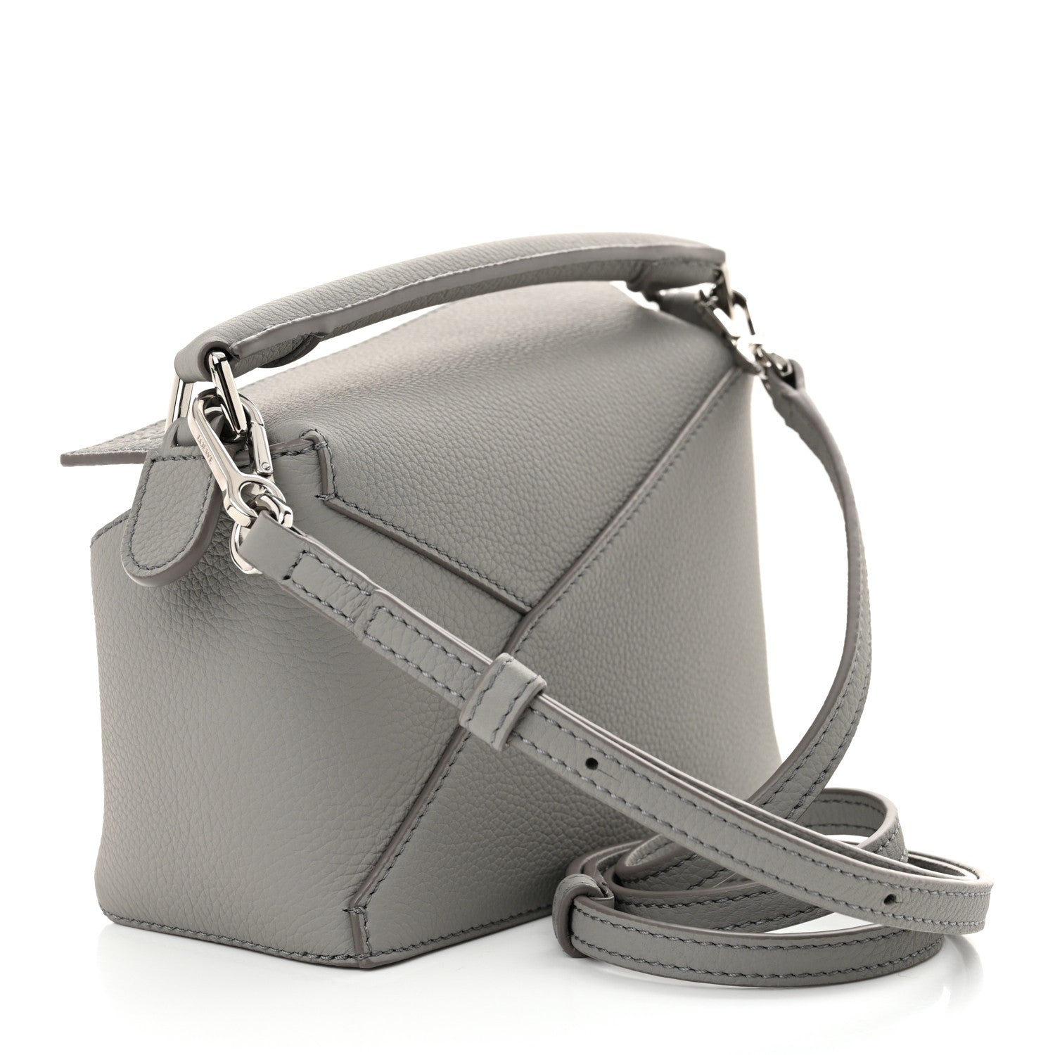 Loewe Soft Grained Calfskin Mini Puzzle Edge Bag Pearl Grey
