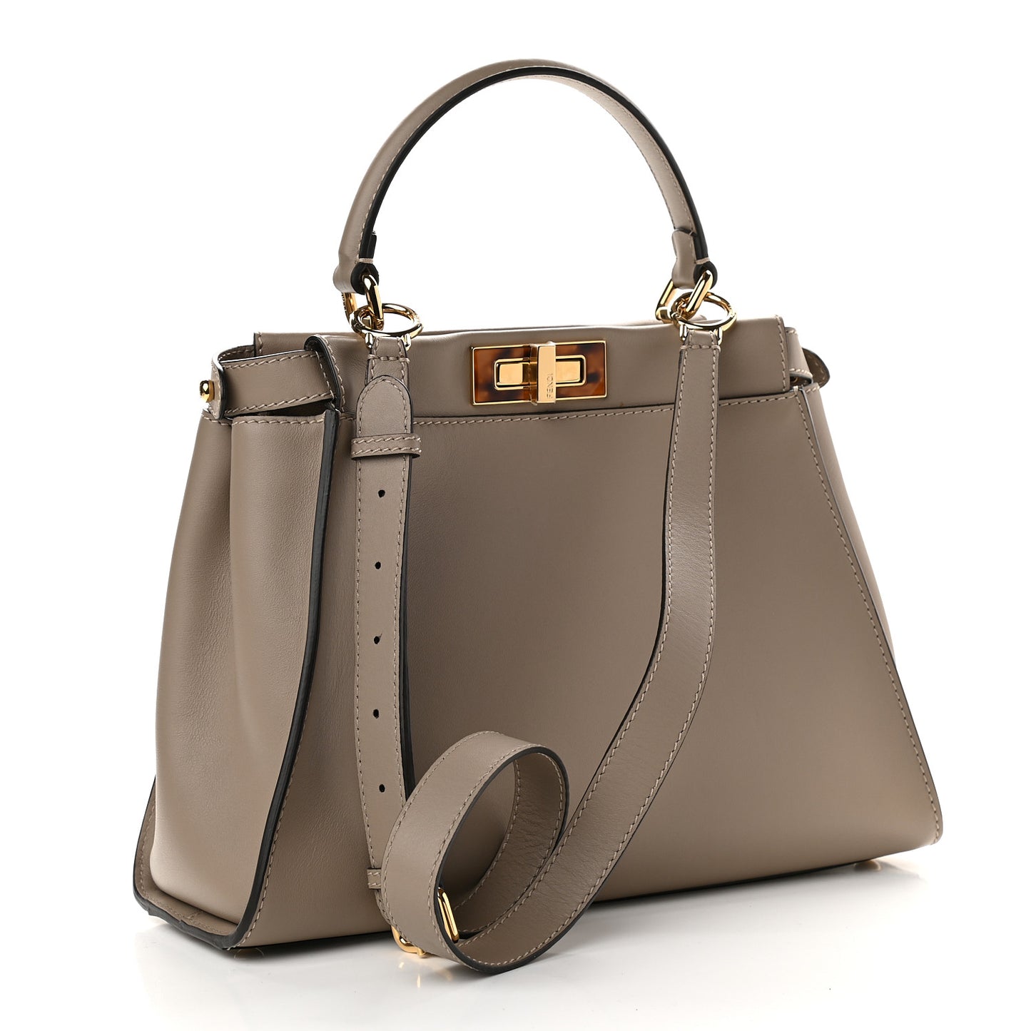 Vitello Seta Plexiglass Tortoise Medium Peekaboo Iconic Satchel Tortora