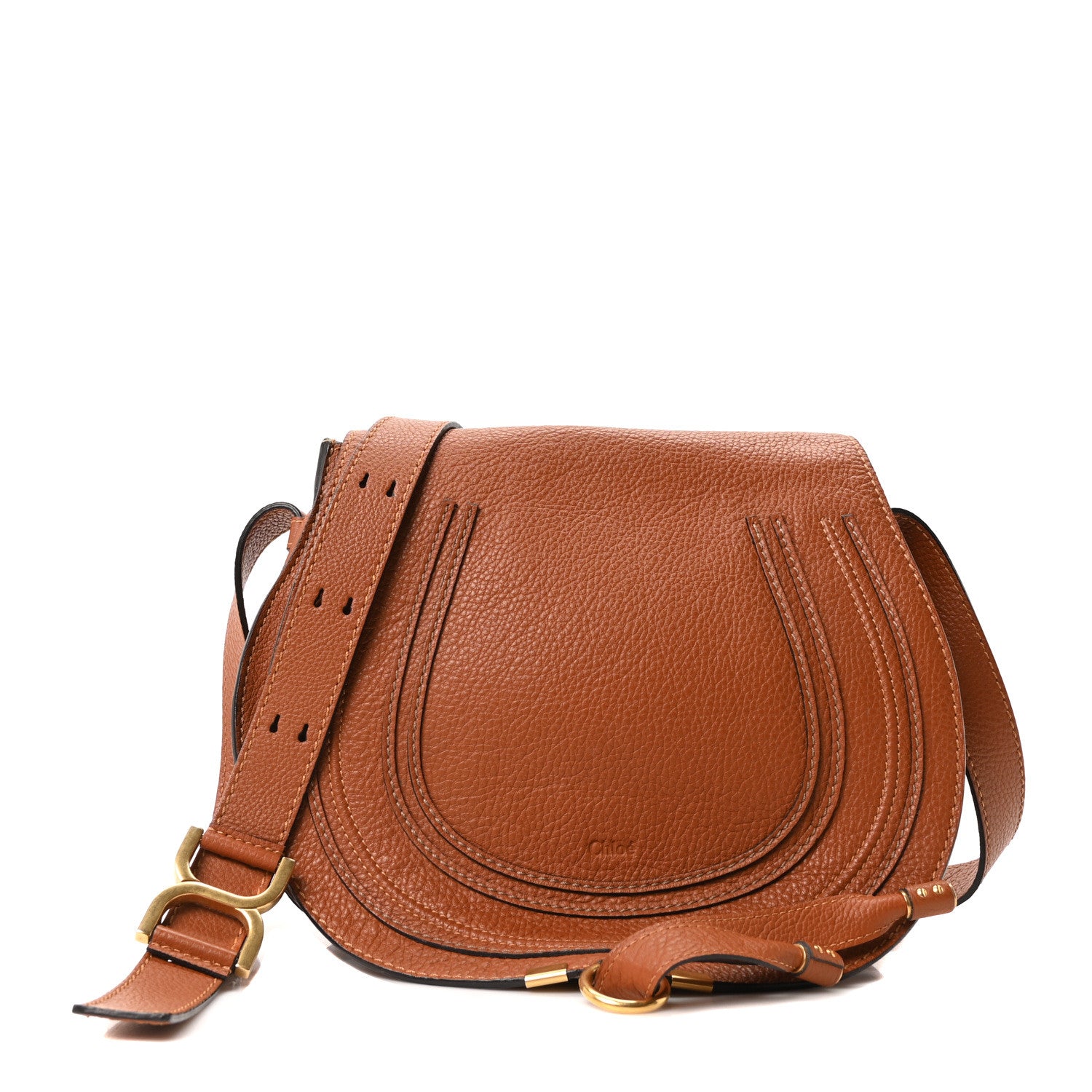 Chloe Calfskin Medium Marcie Round Crossbody Bag Tan 1 of 11