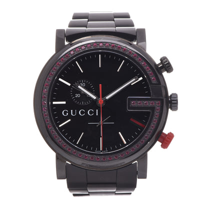 Gucci Stainless Steel Red Topaz 44mm G-Chrono Quartz Watch Black 1 of 6