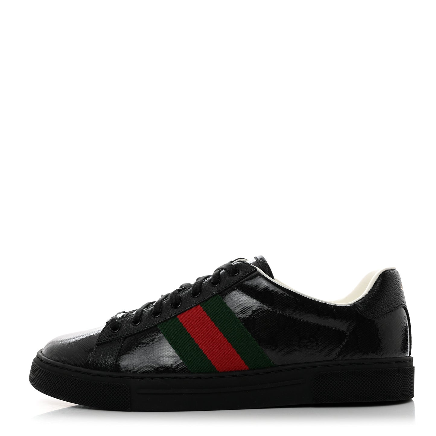 Crystal GG Monogram Web Mens New Ace Sneakers 8 Black