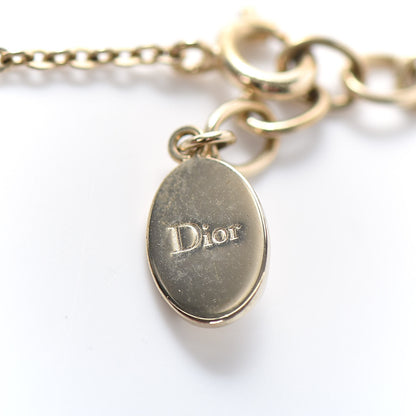 Christian Dior Crystal Logo Necklace Gold 5 of 5