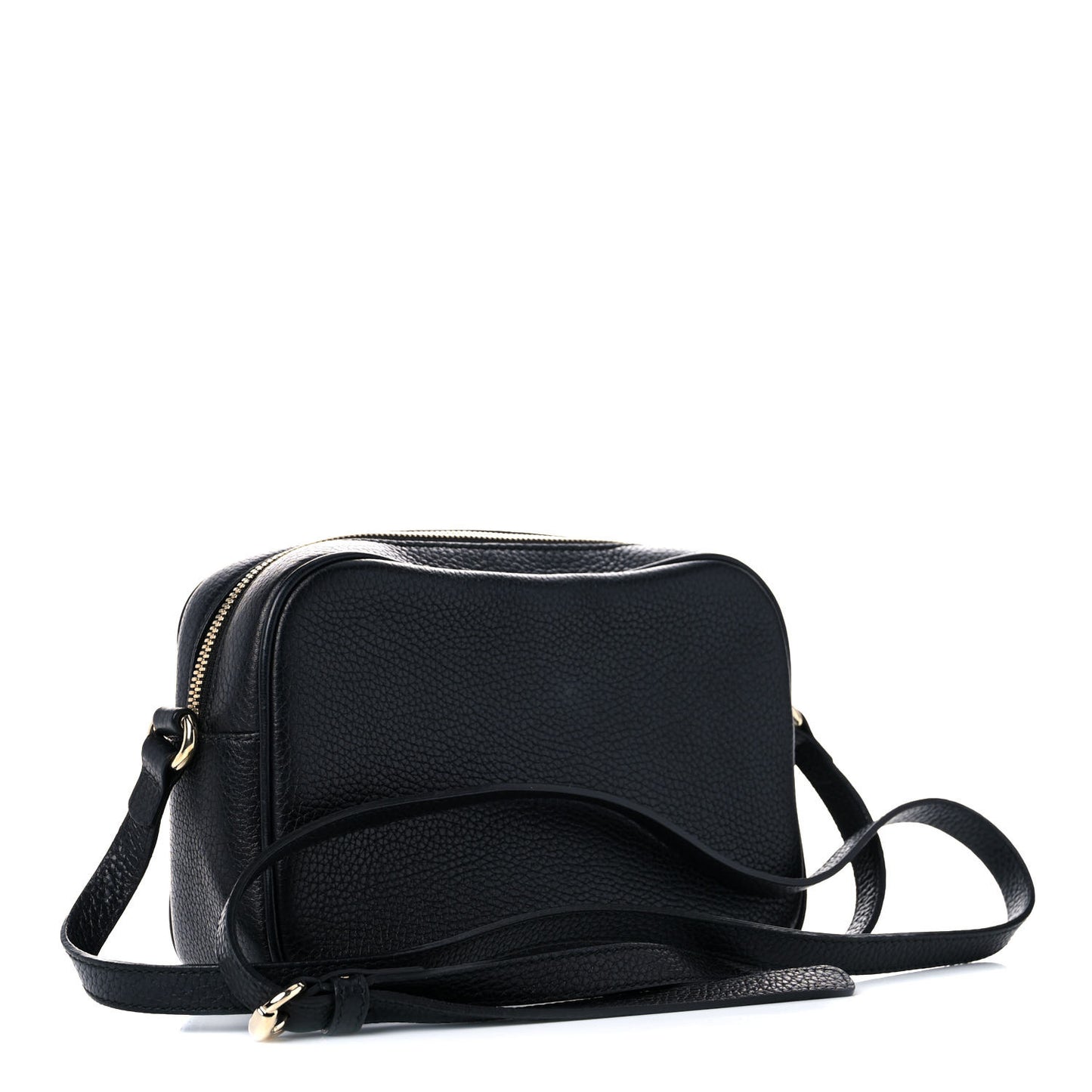 Pebbled Calfskin Small Soho Disco Bag Black