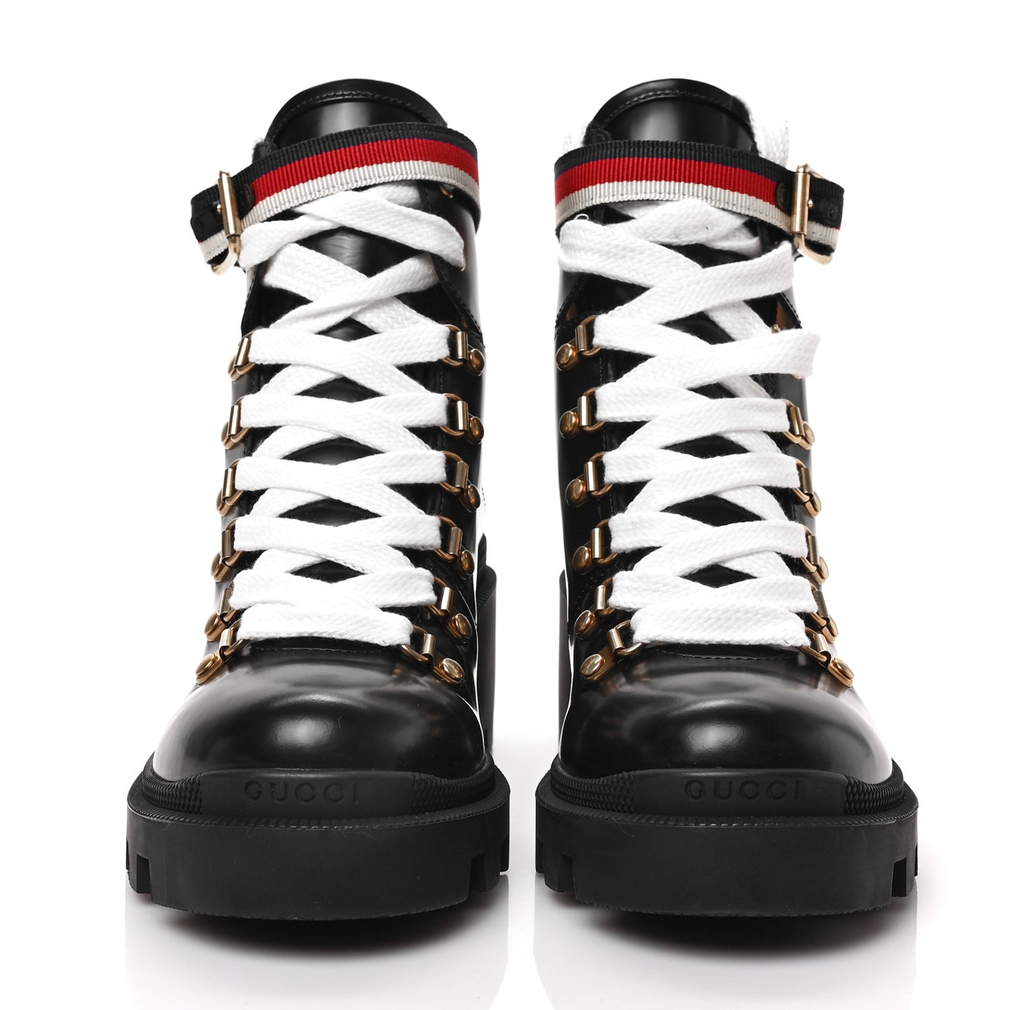 Calfskin Sylvie Web Womens Lace Up Combat Boots 37 Black