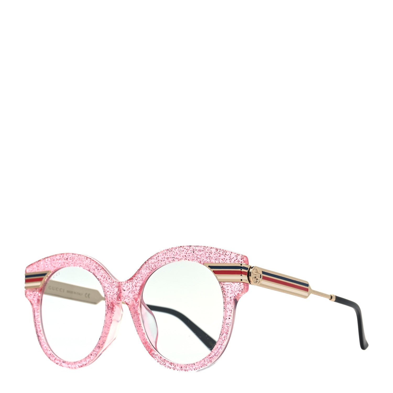 Gucci Acetate Round Frame Web Sunglasses GG0282SA Pink 1 of 8