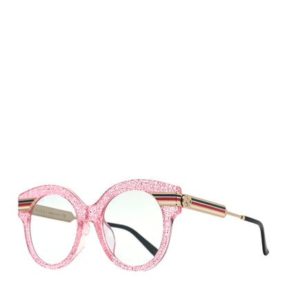 Gucci Acetate Round Frame Web Sunglasses GG0282SA Pink 1 of 8