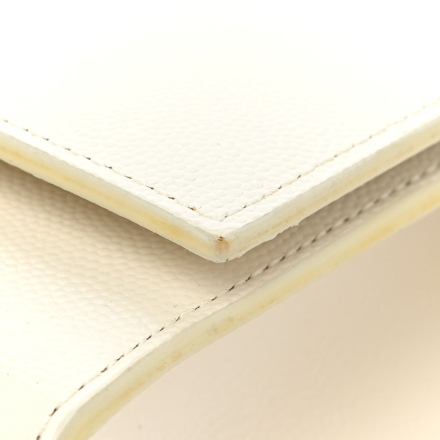 Saint Laurent Grain De Poudre Classic Monogram Cassandre Clutch Dove White 8 of 14