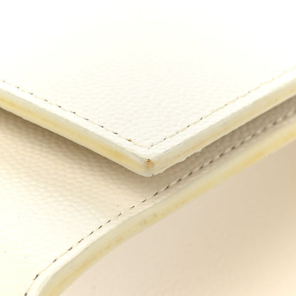 Saint Laurent Grain De Poudre Classic Monogram Cassandre Clutch Dove White 8 of 14