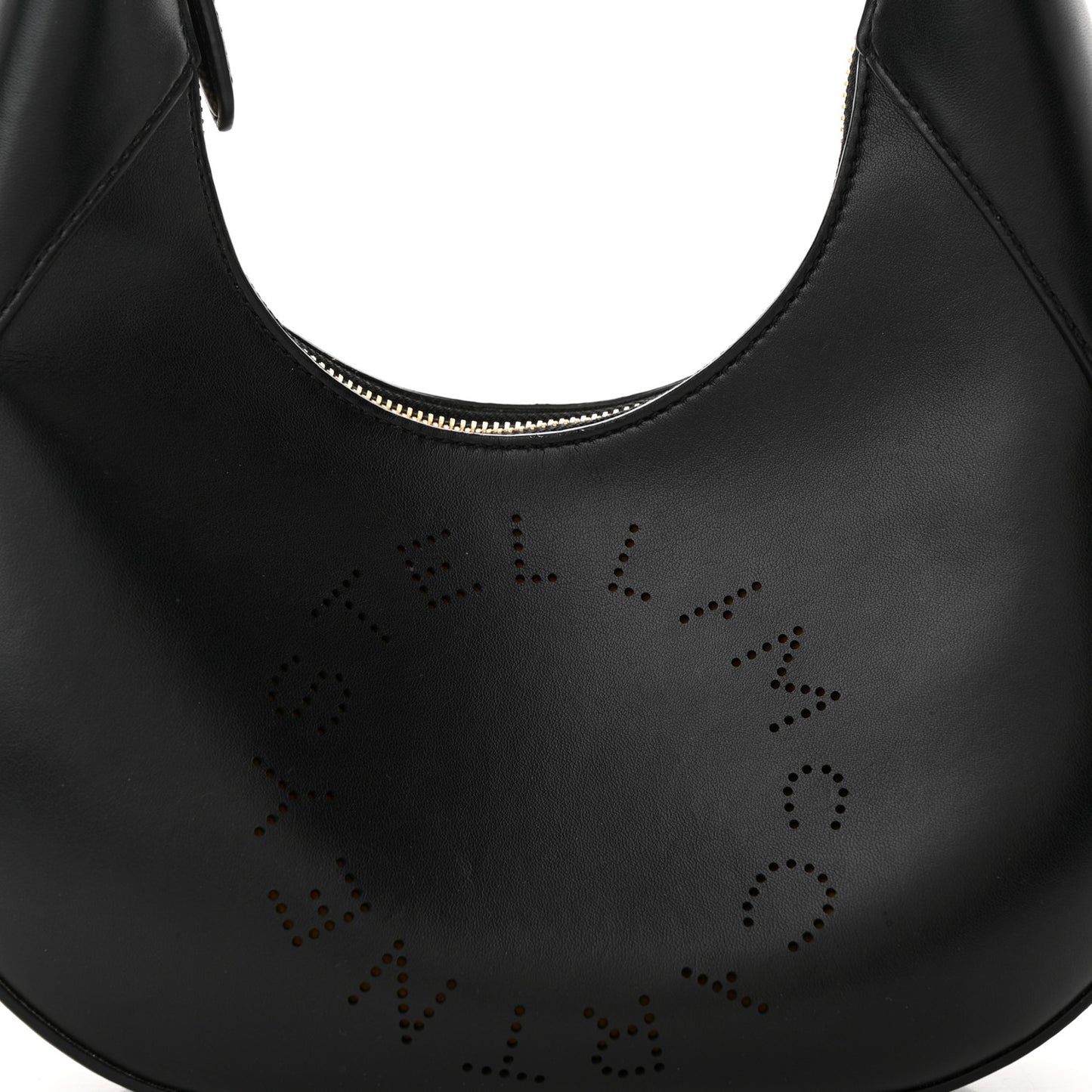 Eco Alter Nappa Perforated Logo Small Hobo Black