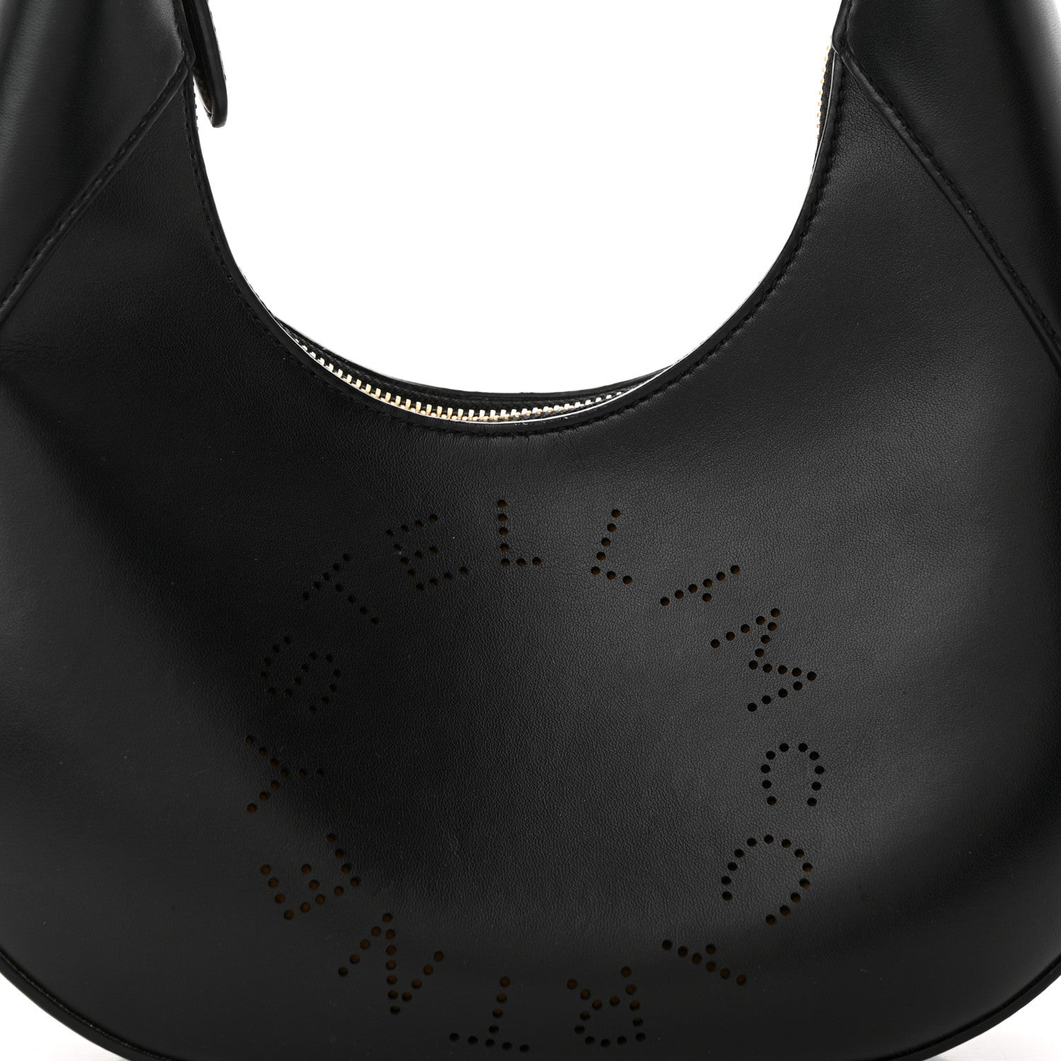 Stella McCartney Eco Alter Nappa Perforated Logo Small Hobo Black 8 of 11