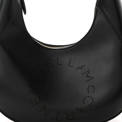 Stella McCartney Eco Alter Nappa Perforated Logo Small Hobo Black 8 of 11