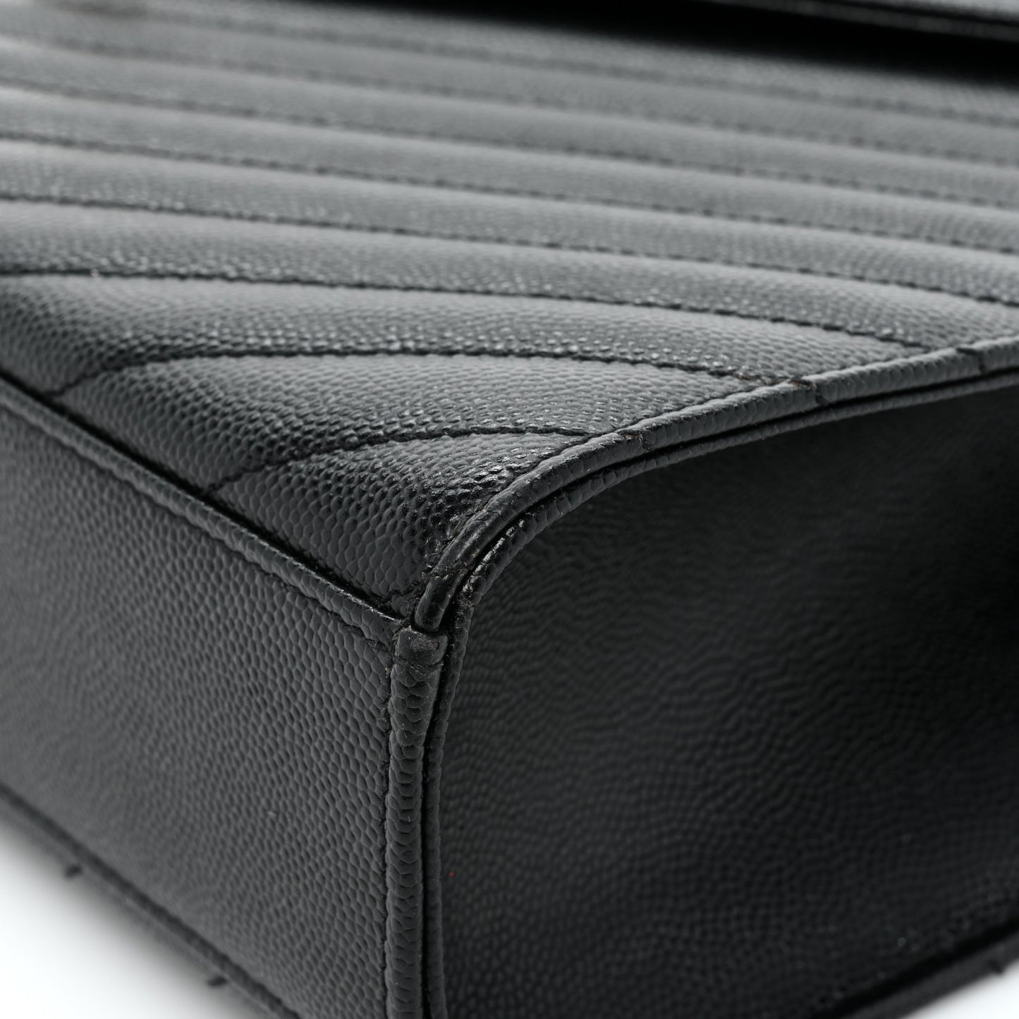 Grain De Poudre Matelasse Chevron Large Monogram Satchel Black