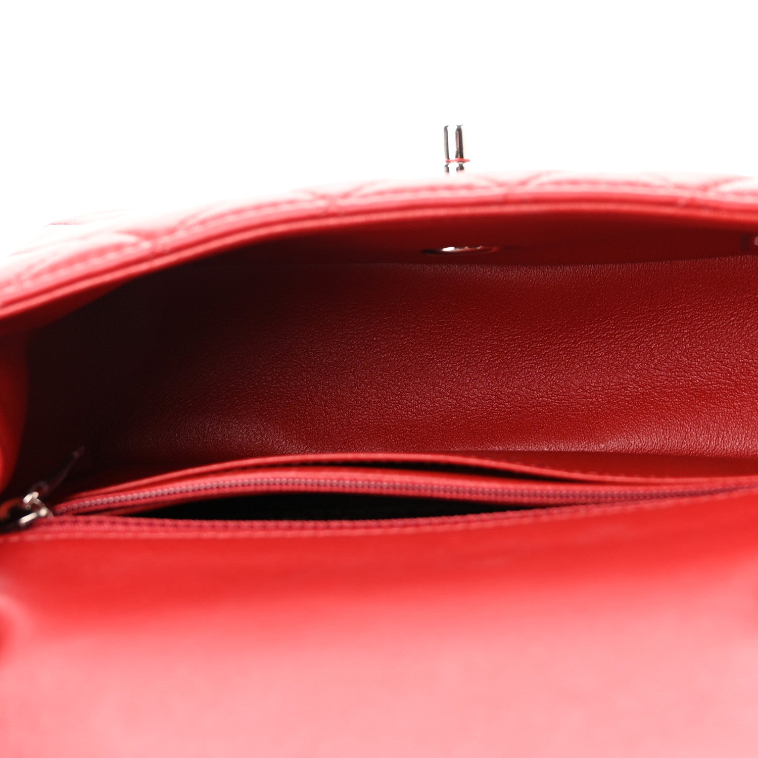 Chanel Lambskin Quilted Mini Rectangular Flap Red 5 of 10