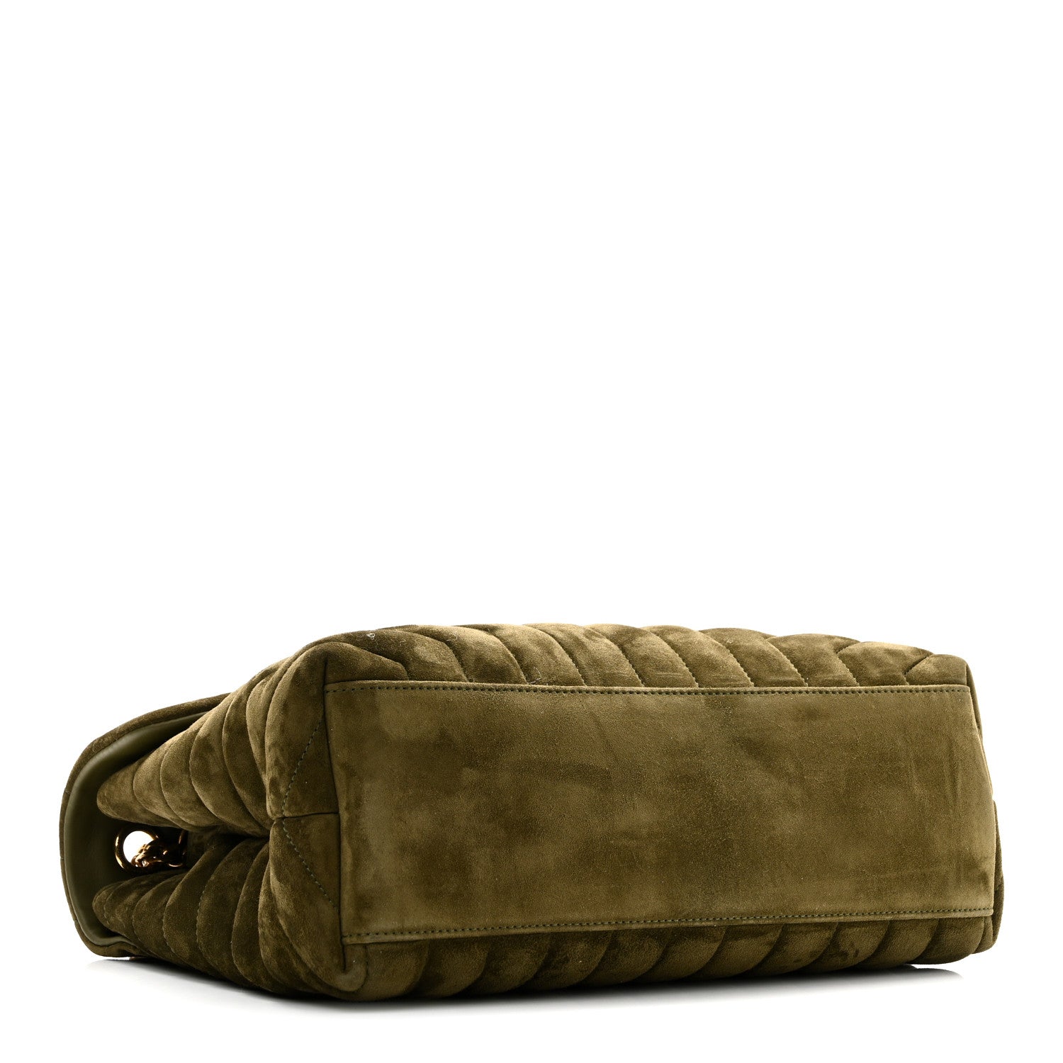 Saint Laurent Suede Y Quilted Monogram Medium Loulou Chain Satchel Loden Green 4 of 10