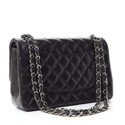 Chanel Lambskin Quilted Jumbo Double Flap Dark Grey 4 of 12