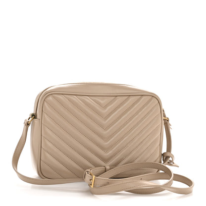 Saint Laurent Calfskin Matelasse Monogram Lou Camera Bag Dark Beige 3 of 12