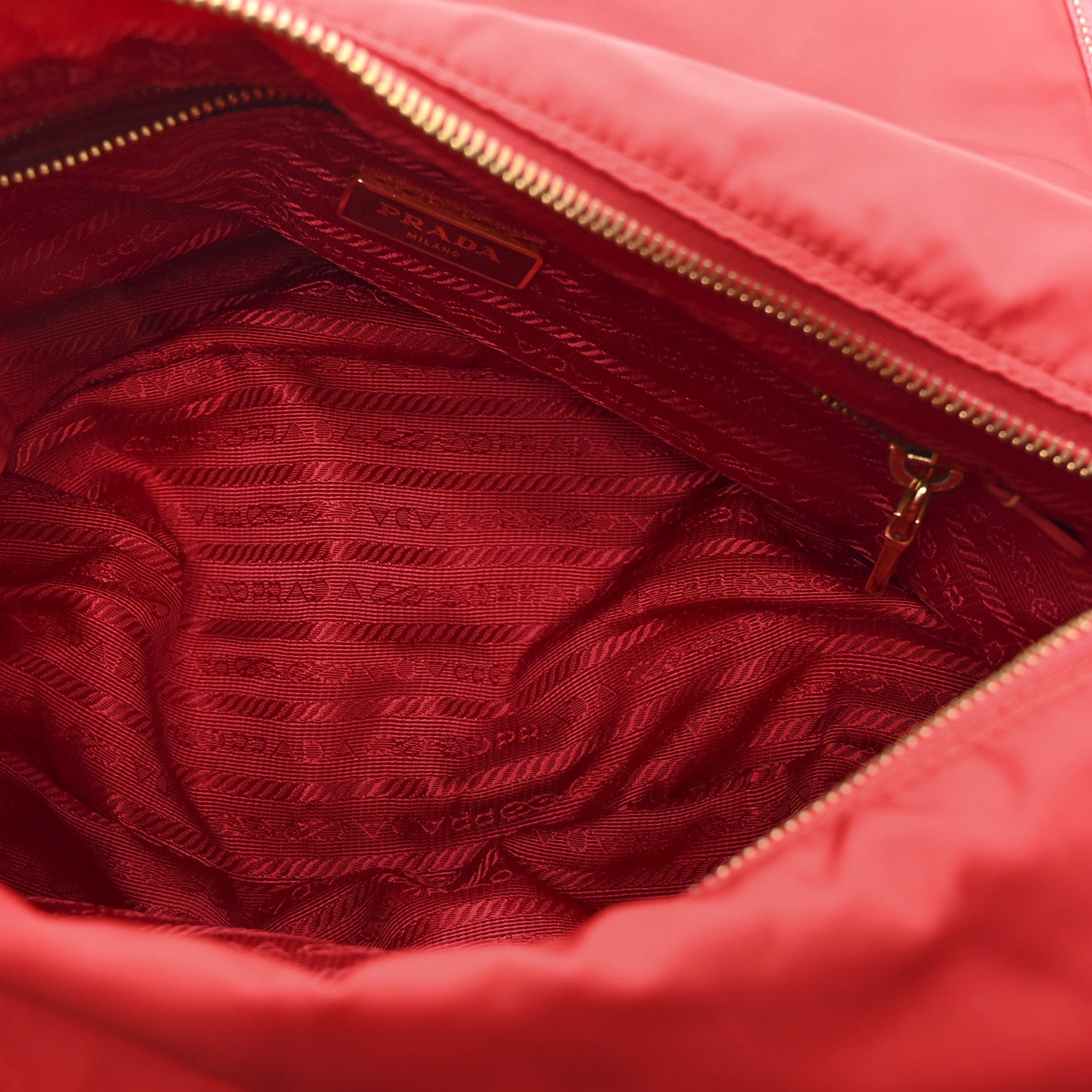 Prada Tessuto Nylon Saffiano Messenger Bag Red 5 of 12