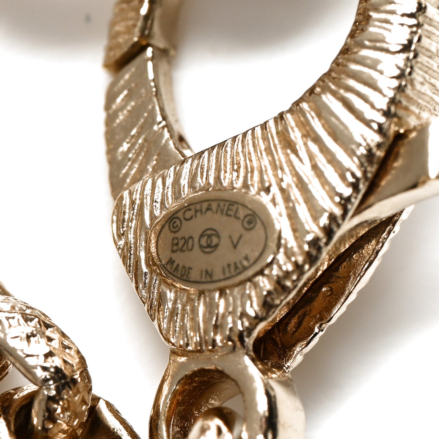 Metal Crystal 90's Icon Logo Chain Belt Gold
