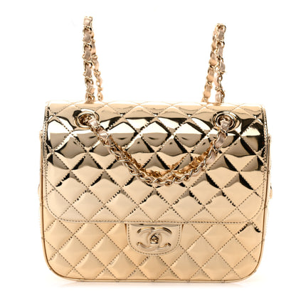 Chanel Mirror Calfskin Metallic Calfskin Quilted Hollywood Boulevard Backpack With Coin Purse Gold 3 of 11