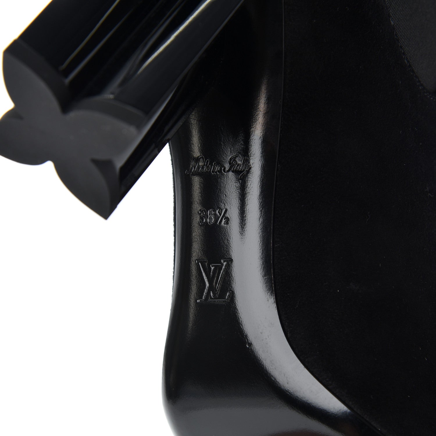 Louis Vuitton Suede Monogram Uniformes Cap Toe Chelsea 80mm Ankle Boots 38.5 Black 7 of 13