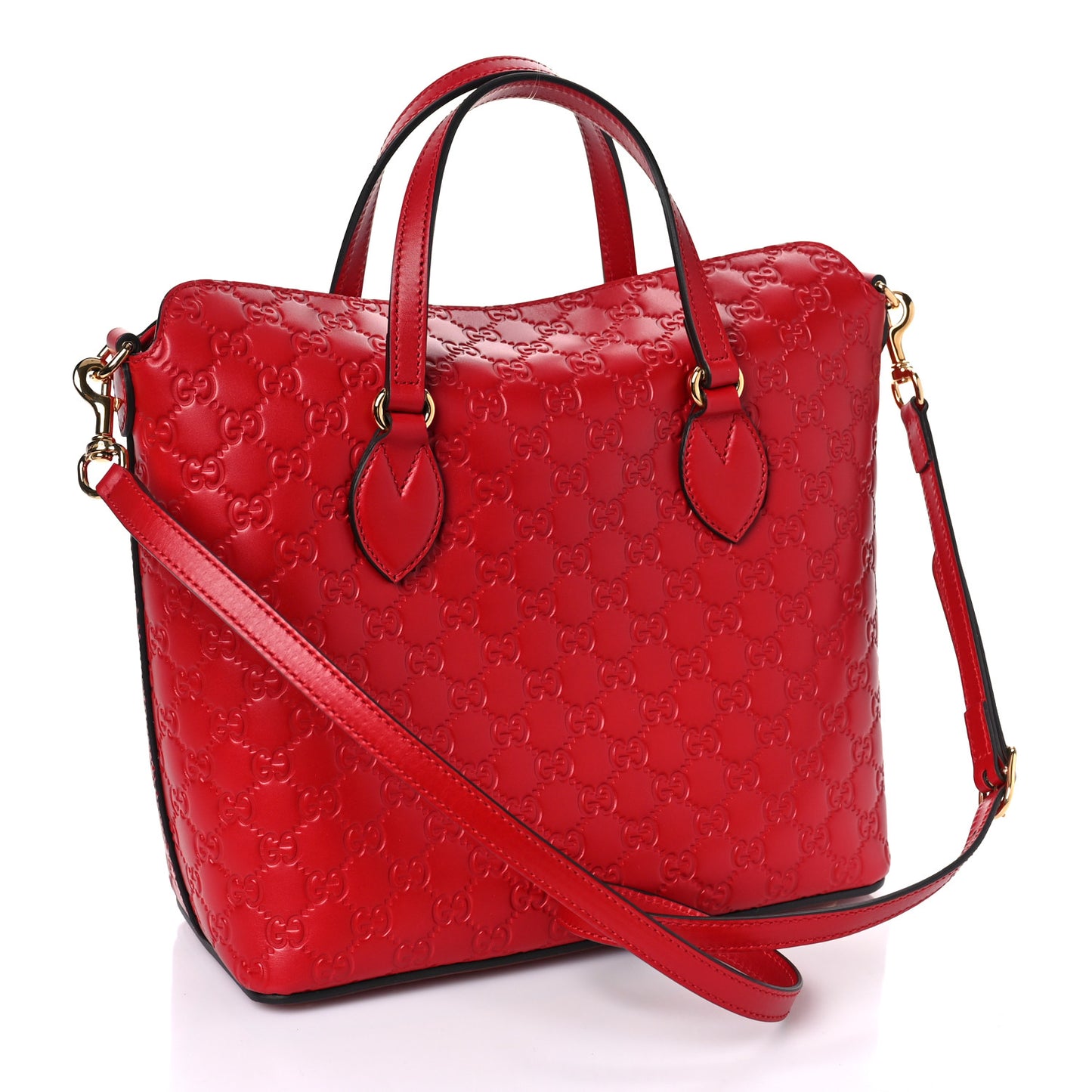Guccissima Linea A Foldover Tote Red