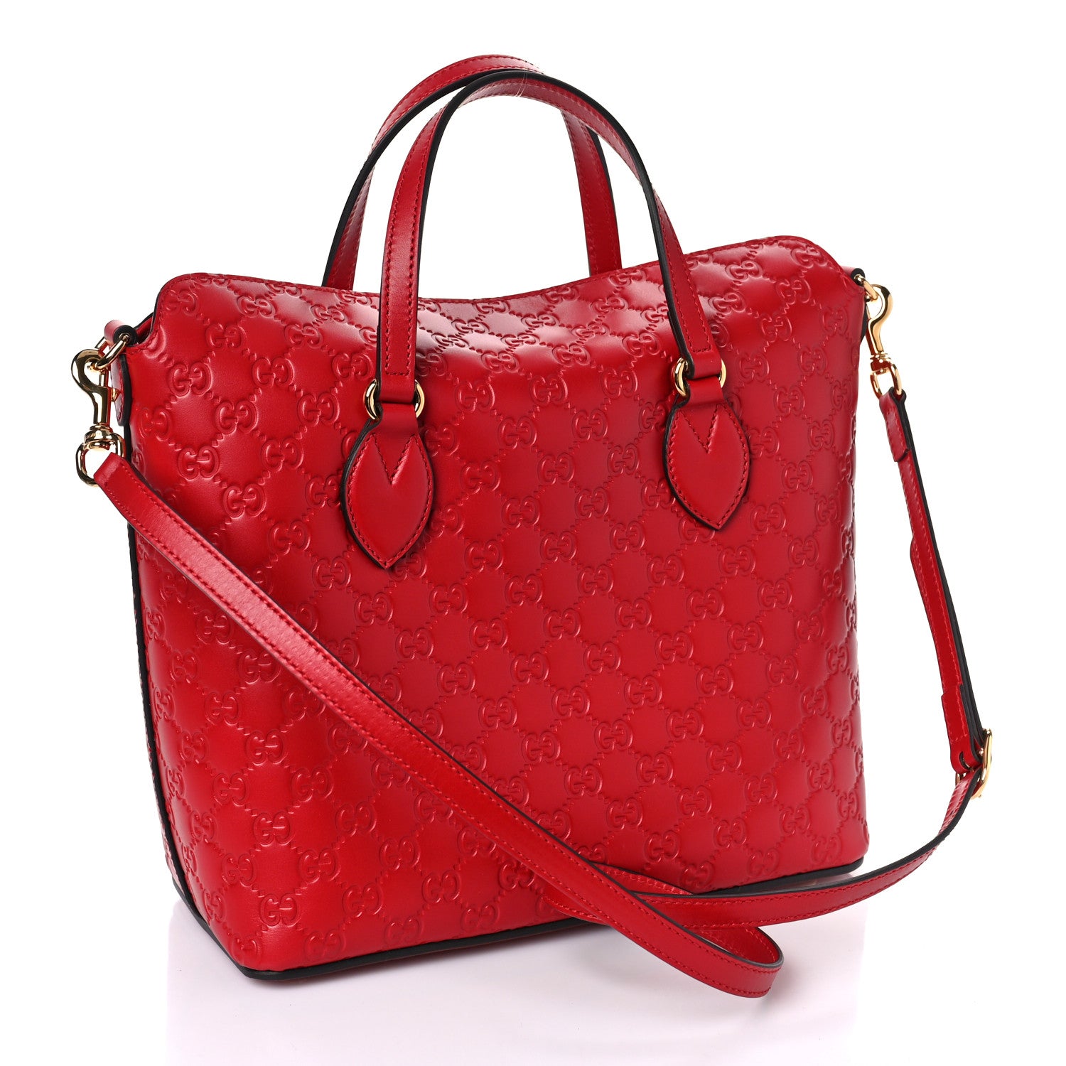 Gucci Guccissima Linea A Foldover Tote Red 3 of 9