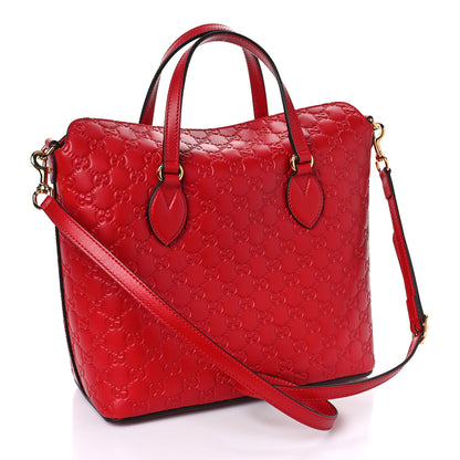 Gucci Guccissima Linea A Foldover Tote Red 3 of 9
