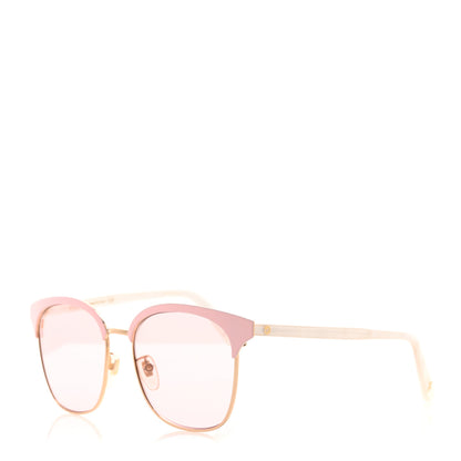 Gucci Round Metal Sunglasses GG0244S Pink 1 of 7
