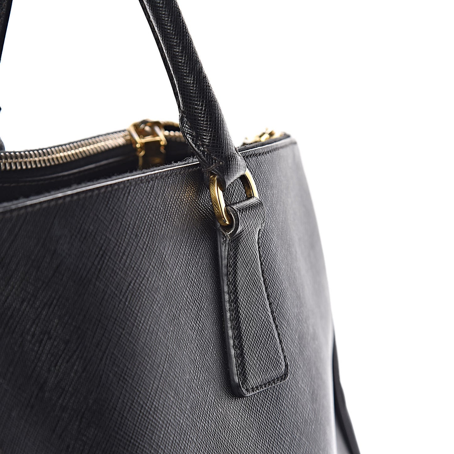 Saffiano Lux Extra Large Galleria Double Zip Tote Black