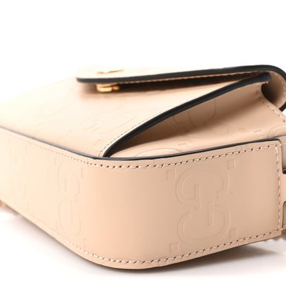Gucci Calfskin GG Super Mini Debossed Chain Wallet Light Beige 10 of 10