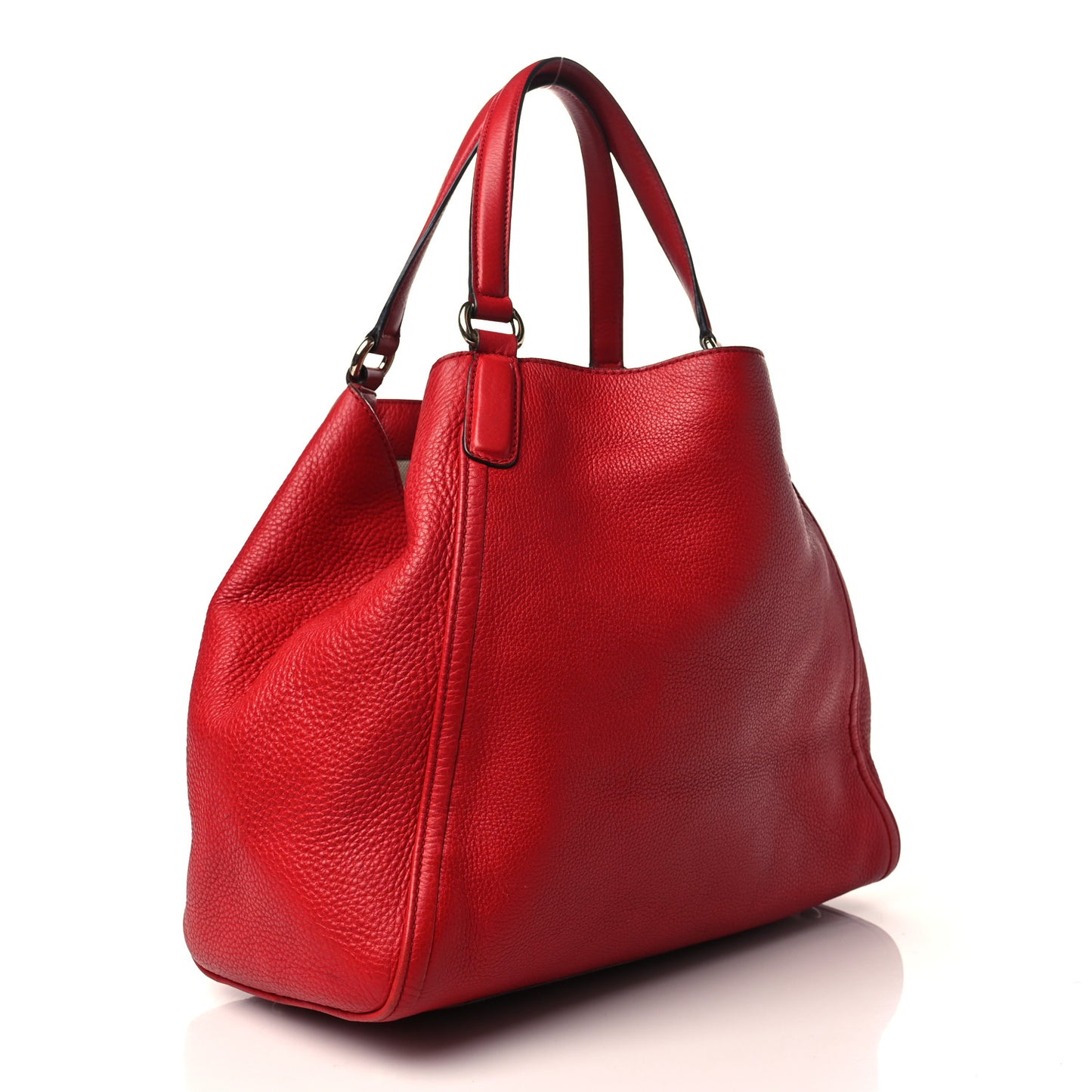 Pebbled Calfskin Medium Soho Shoulder Bag Red