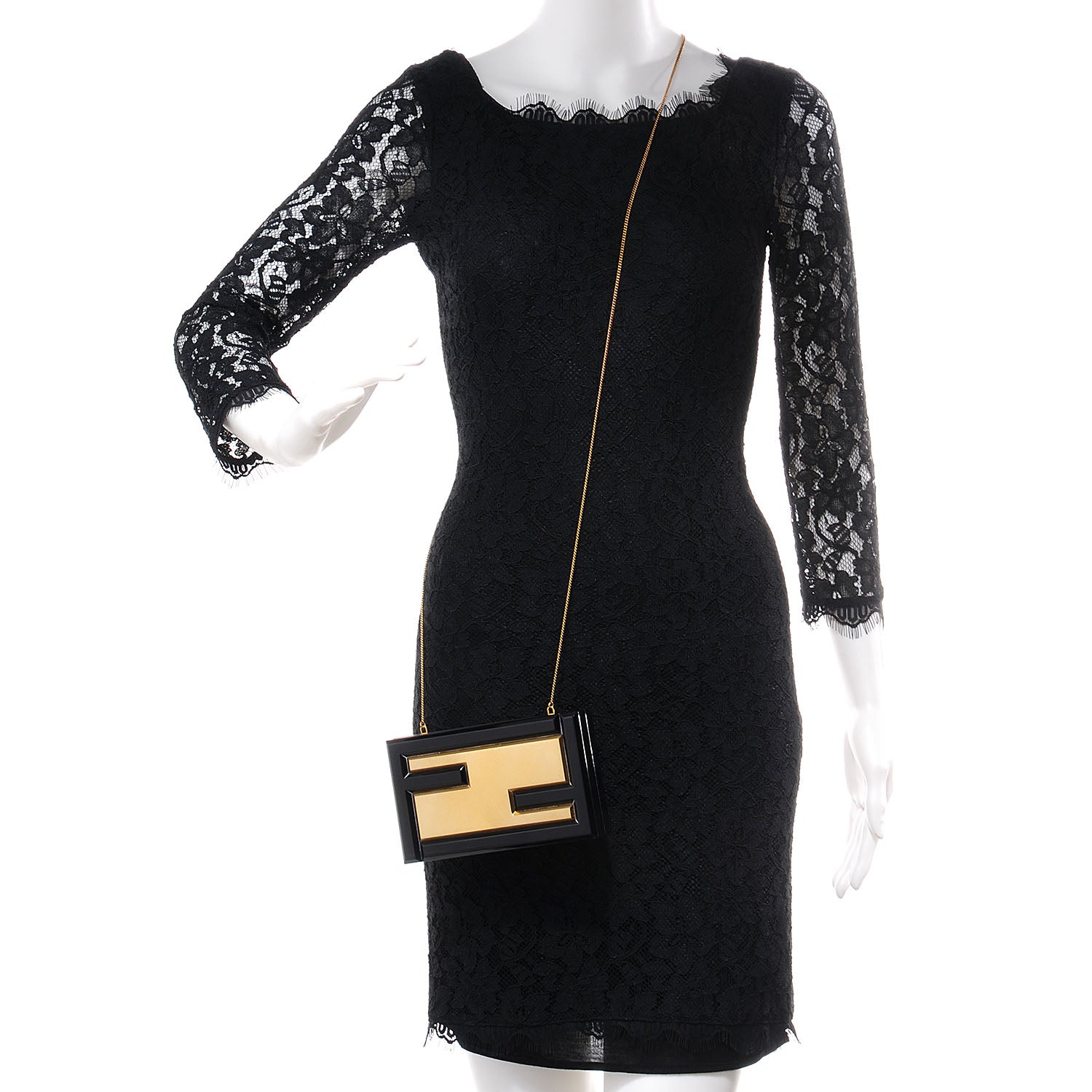 Fendi Resin FF Clutch Black Gold 2 of 9