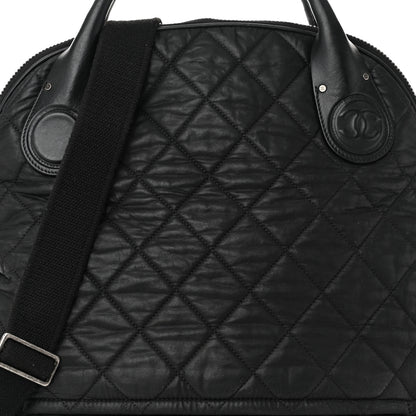 Chanel Coated Canvas Quilted Medium Garment Travel Bag Black 8 of 11
