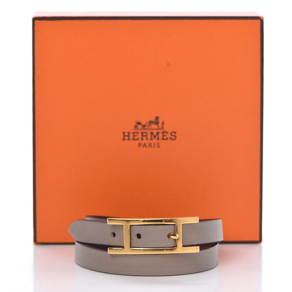 Hermes Swift Behapi Double Tour Bracelet T2 Gris Asphalte Bordeaux 6 of 6