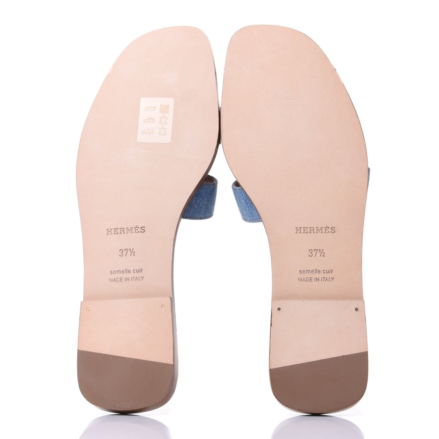 Denim Canvas Oran Sandals 37.5 Bleu Clair
