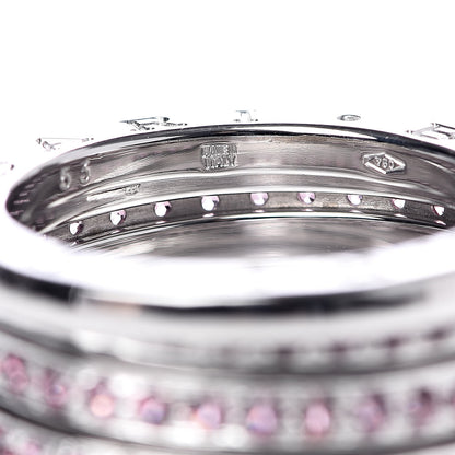 Bulgari 18K White Gold Pink Sapphire B.Zero1 Three-Band Ring 53 6.25 5 of 5