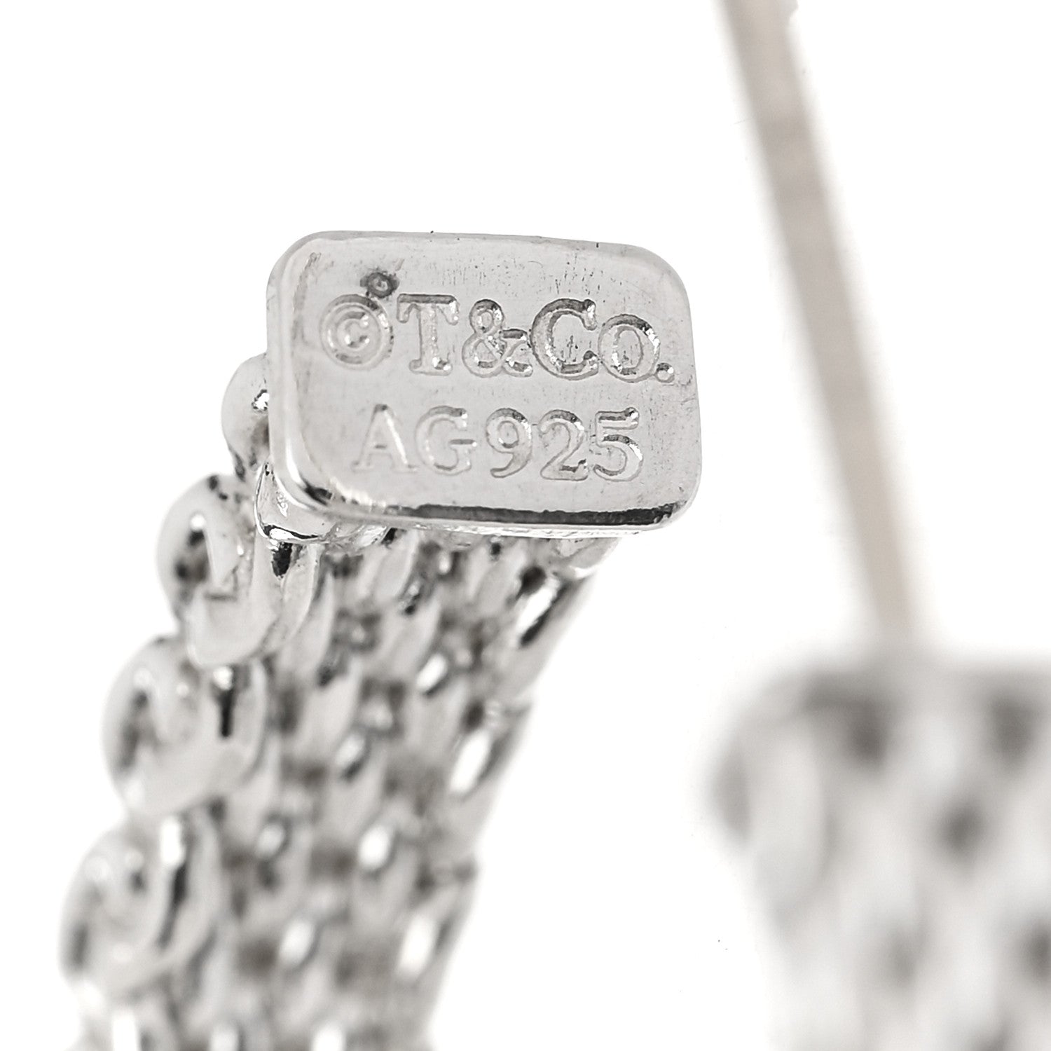 Tiffany Sterling Silver Narrow Somerset Hoop Earrings 4 of 5