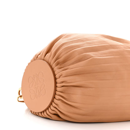 Loewe Lambskin Pleated Bracelet Pouch Shoulder Bag Warm Desert 8 of 9