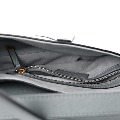Christian Dior Grained Calfskin Saddle Bag Grey Stone 6 of 8