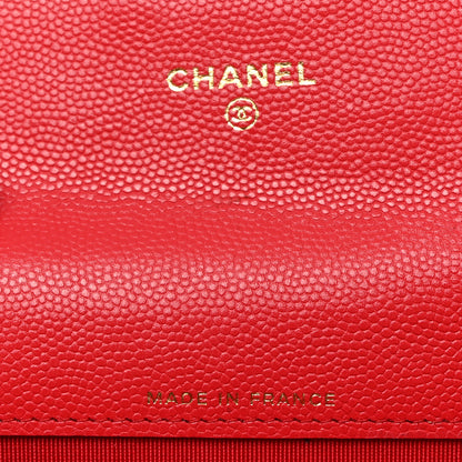 Chanel Caviar Quilted Flap Card Holder Wallet Red 6 of 7