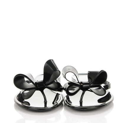 Valentino Garavani PVC Jellow Bow Thong Sandals 41 Black 2 of 7