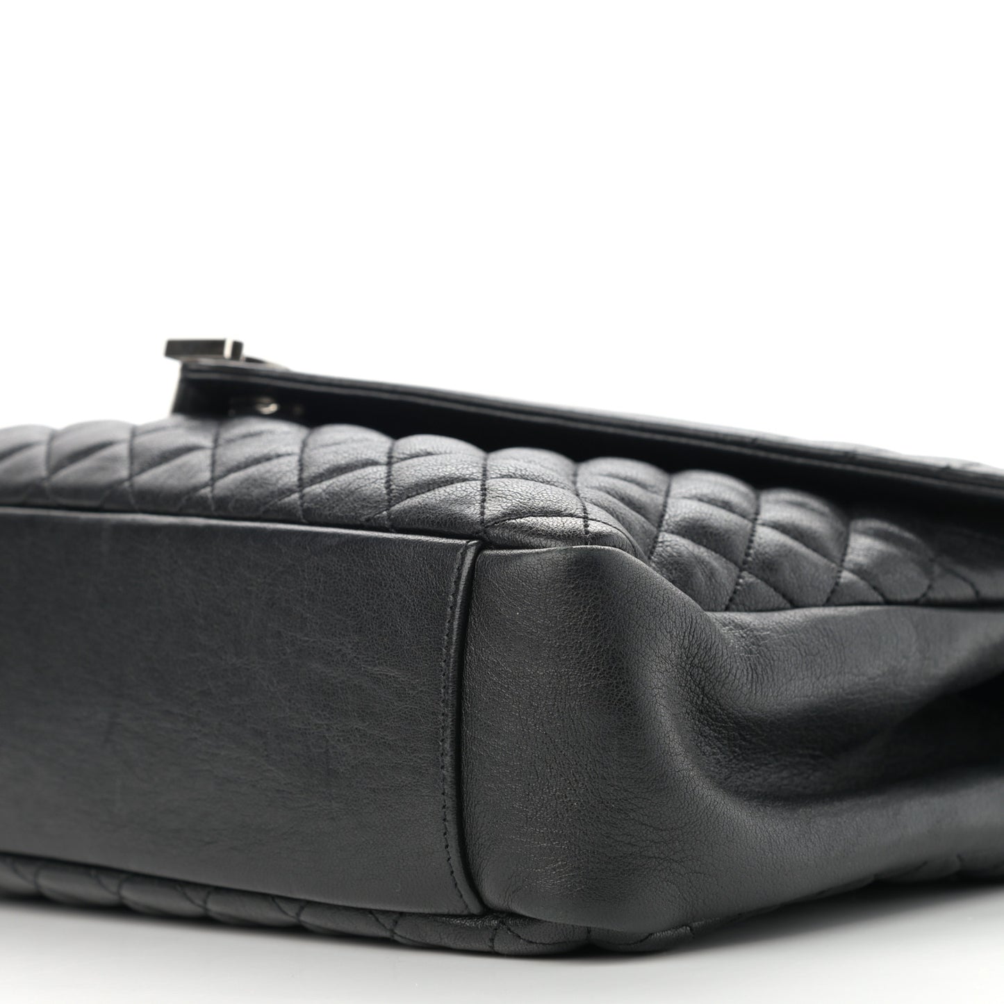 Calfskin Mixed Matelasse Triquilt Large Monogram Satchel Black