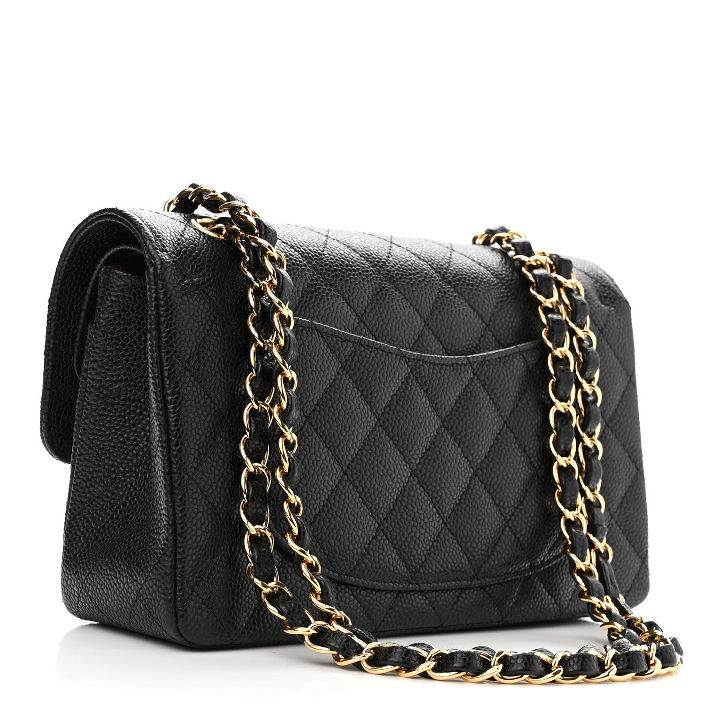 Caviar Quilted Small Double Flap Black