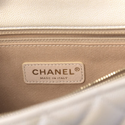 Chanel Iridescent Caviar Quilted Small Coco Handle Flap White 6 of 11